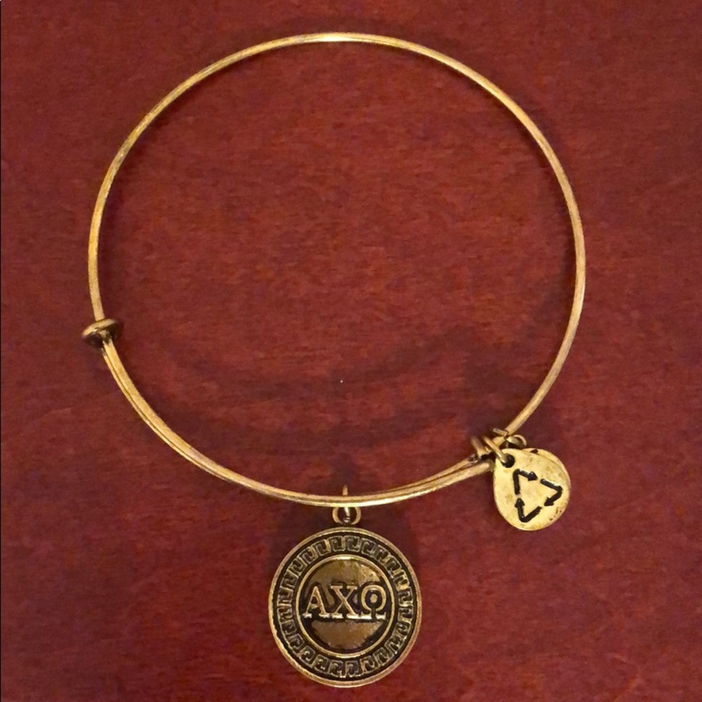 Alex and Ani-style gold tone bangle: AXO sorority